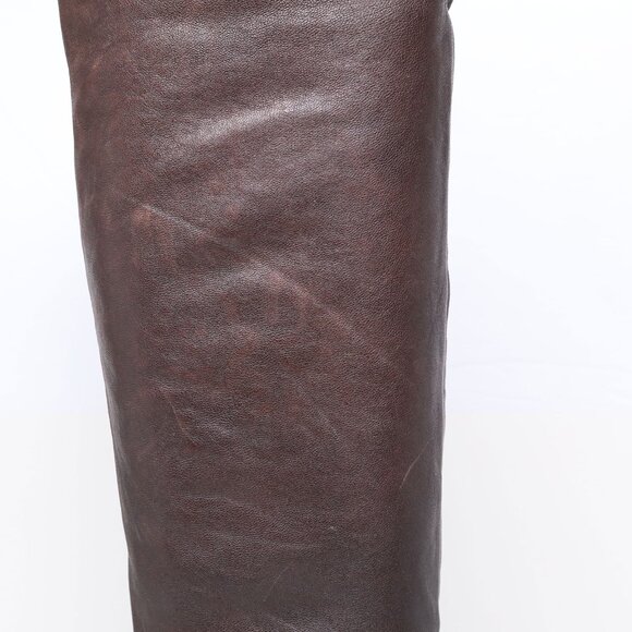 Jessica Simpson Cobra Brown Leather Over Knee Boots Fold Down Cuff Classic - Picture 6 of 14
